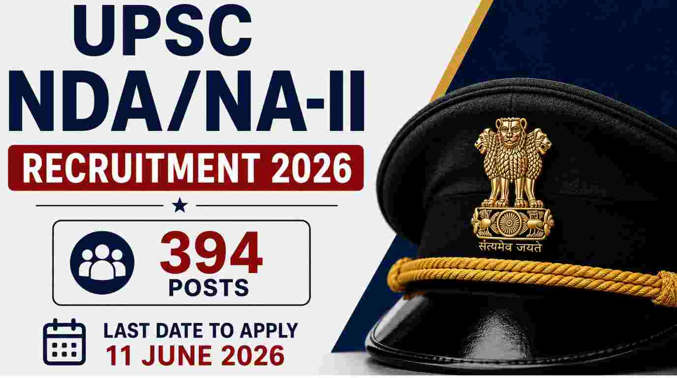UPSC NDA/NA- II Recruitment 2026, Notification Out for 394 Vacancies, Apply Online